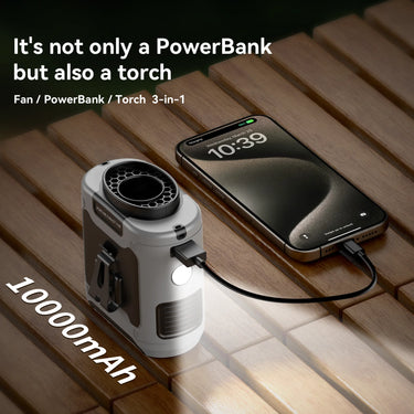 BreezeBoost Pro 20K – Wearable Cooling Fan with Power Bank & LED Light